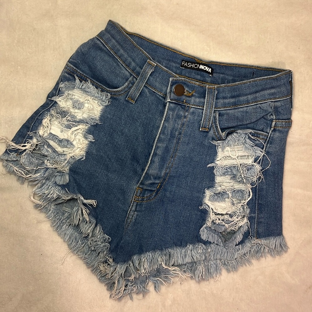Denim Distressed Shorts